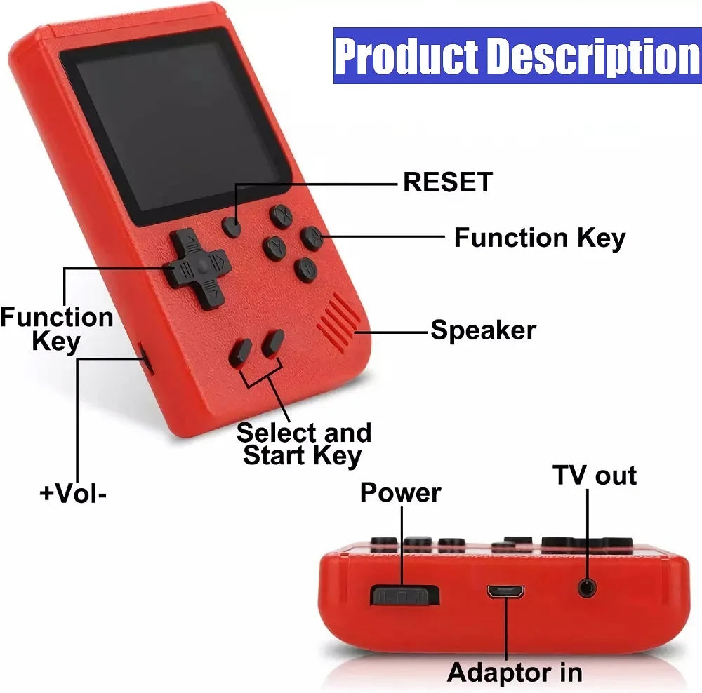 5 Colors Retro Classic Video Game Console Portable Mini Handheld 8-Bit 3.0 Inch LCD Kids Game Player Built-in 400 Games Consola