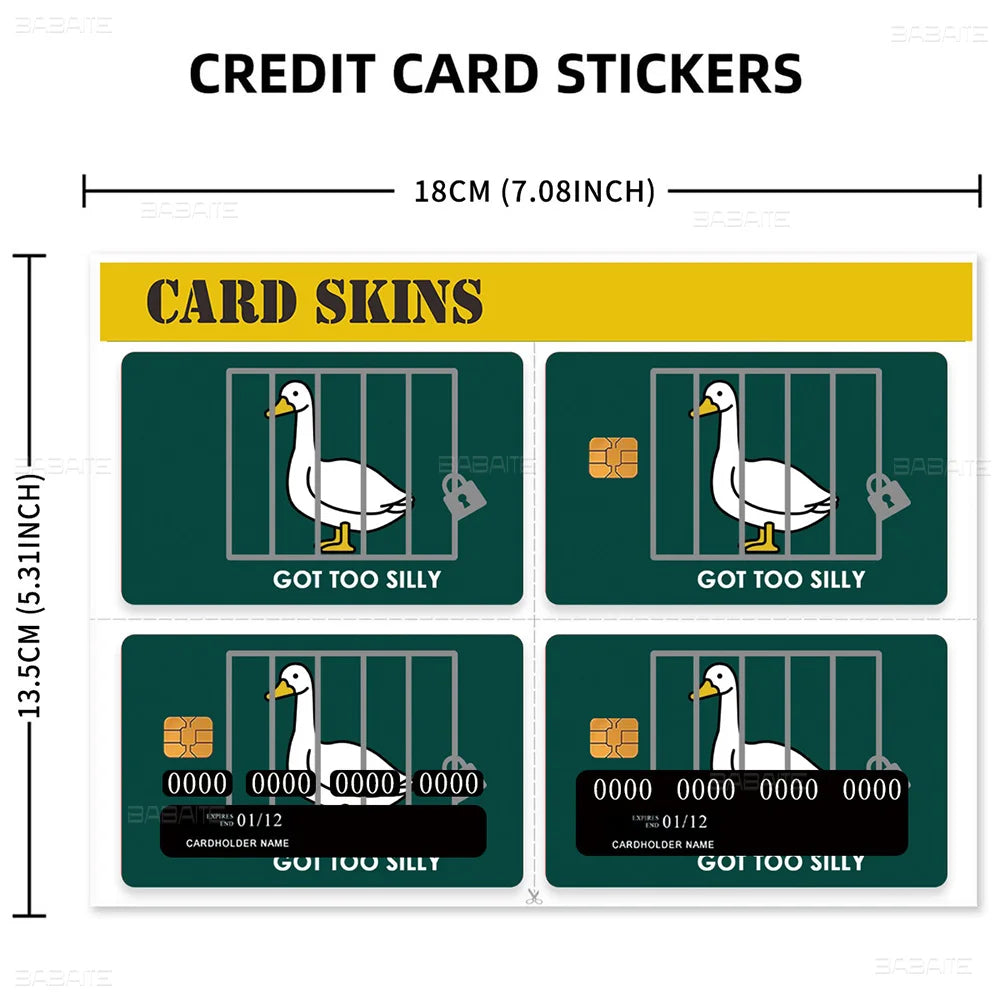 S-South Cartoon Park Credit Card Skin Stickers For VISA Bank Card Transportation Card Waterproof Sticker Anti-scratch Women