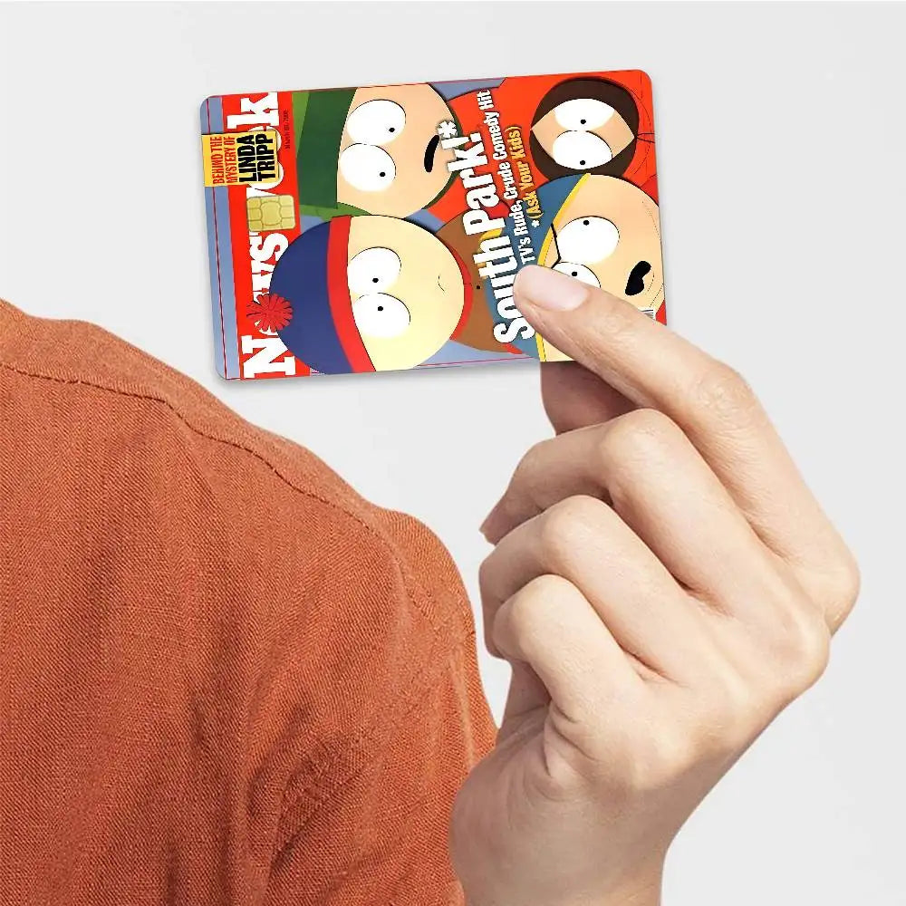 S-South Cartoon Park Credit Card Skin Stickers For VISA Bank Card Transportation Card Waterproof Sticker Anti-scratch Women