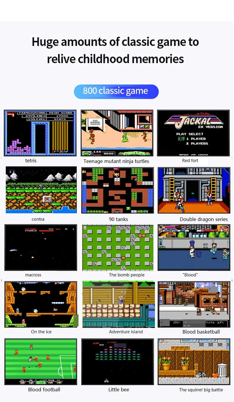 Retro Portable Mini Handheld Video Game Console 8 Bit 3.0 Inch Color LCD Kids Color Game Player Built in 500 Games
