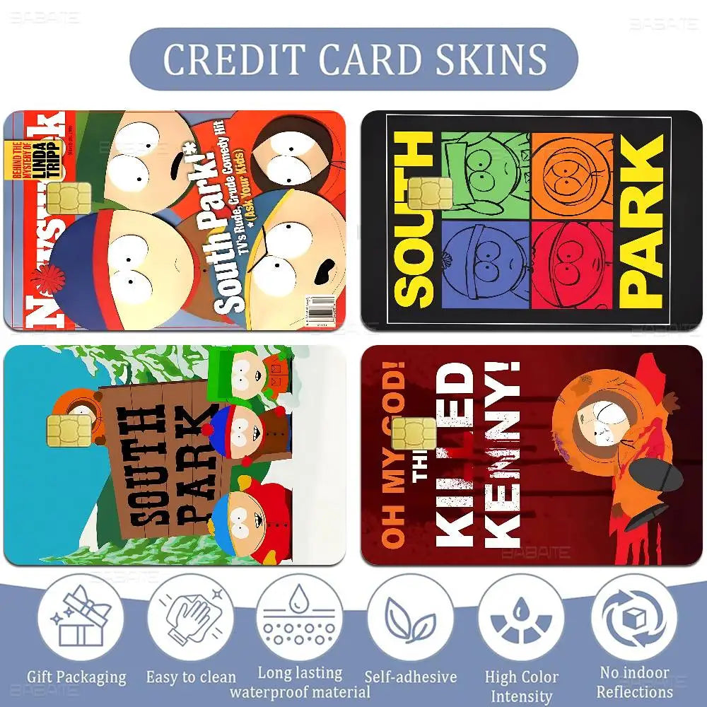 S-South Cartoon Park Credit Card Skin Stickers For VISA Bank Card Transportation Card Waterproof Sticker Anti-scratch Women