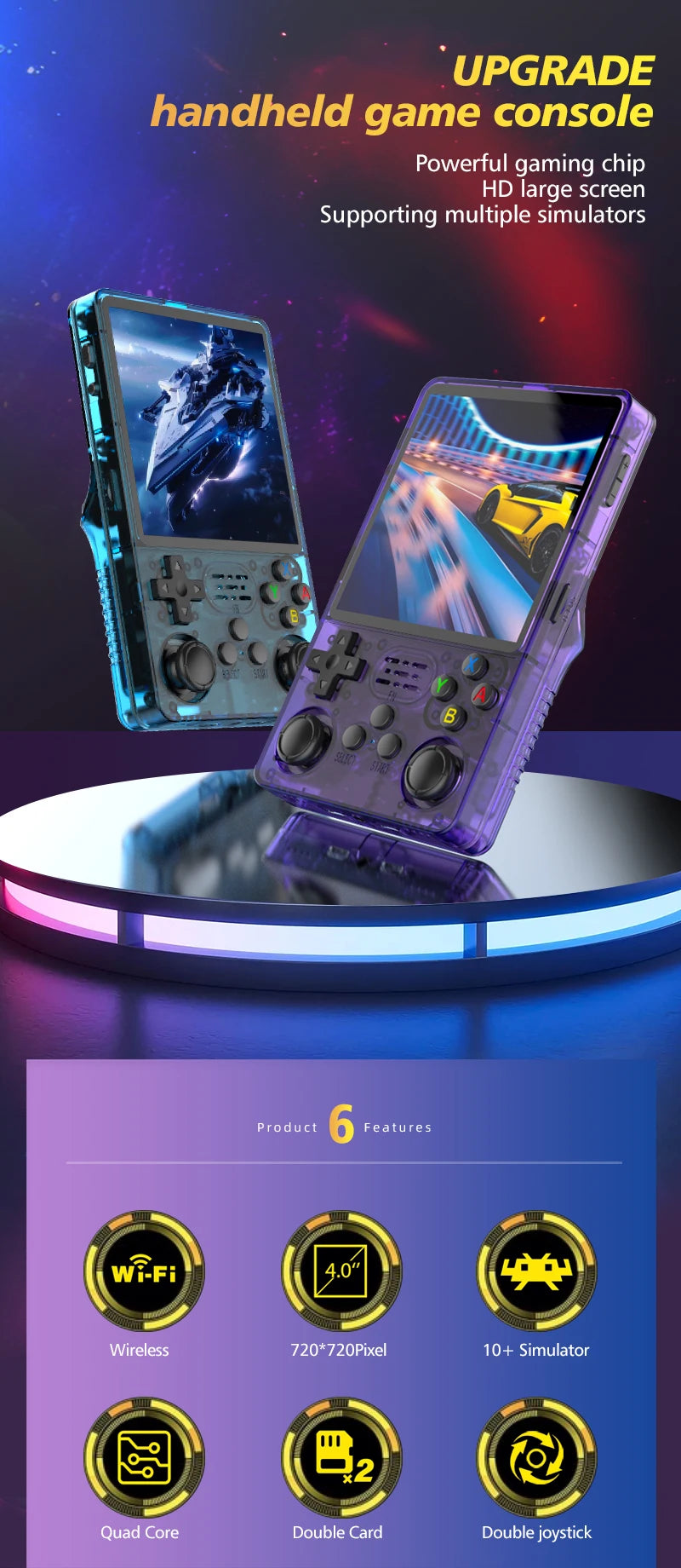 R36S Retro Portable Gaming Console 3.5-inch IPS display Built-in storage 20,000-game library Arkos Linux system Portable handhel