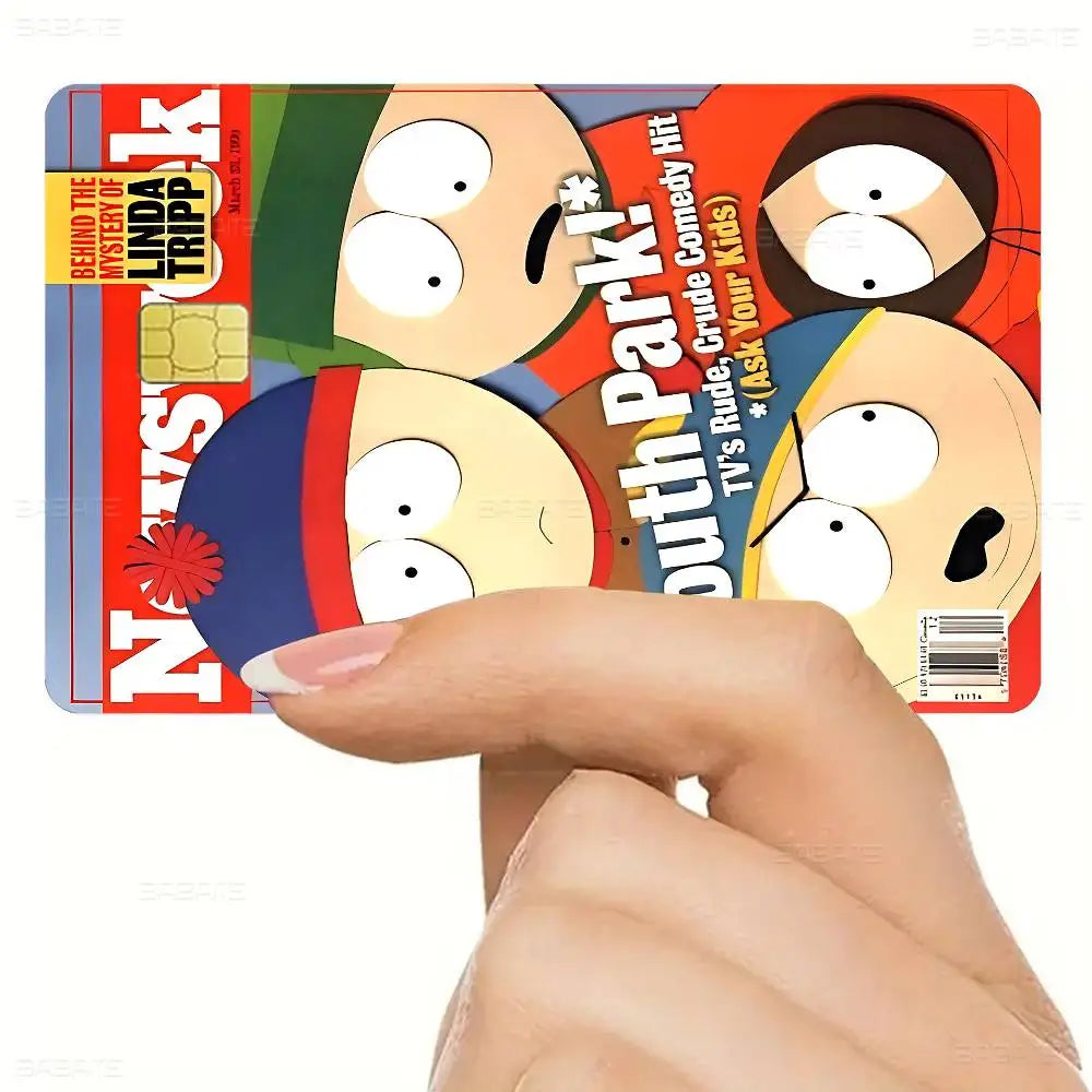 S-South Cartoon Park Credit Card Skin Stickers For VISA Bank Card Transportation Card Waterproof Sticker Anti-scratch Women