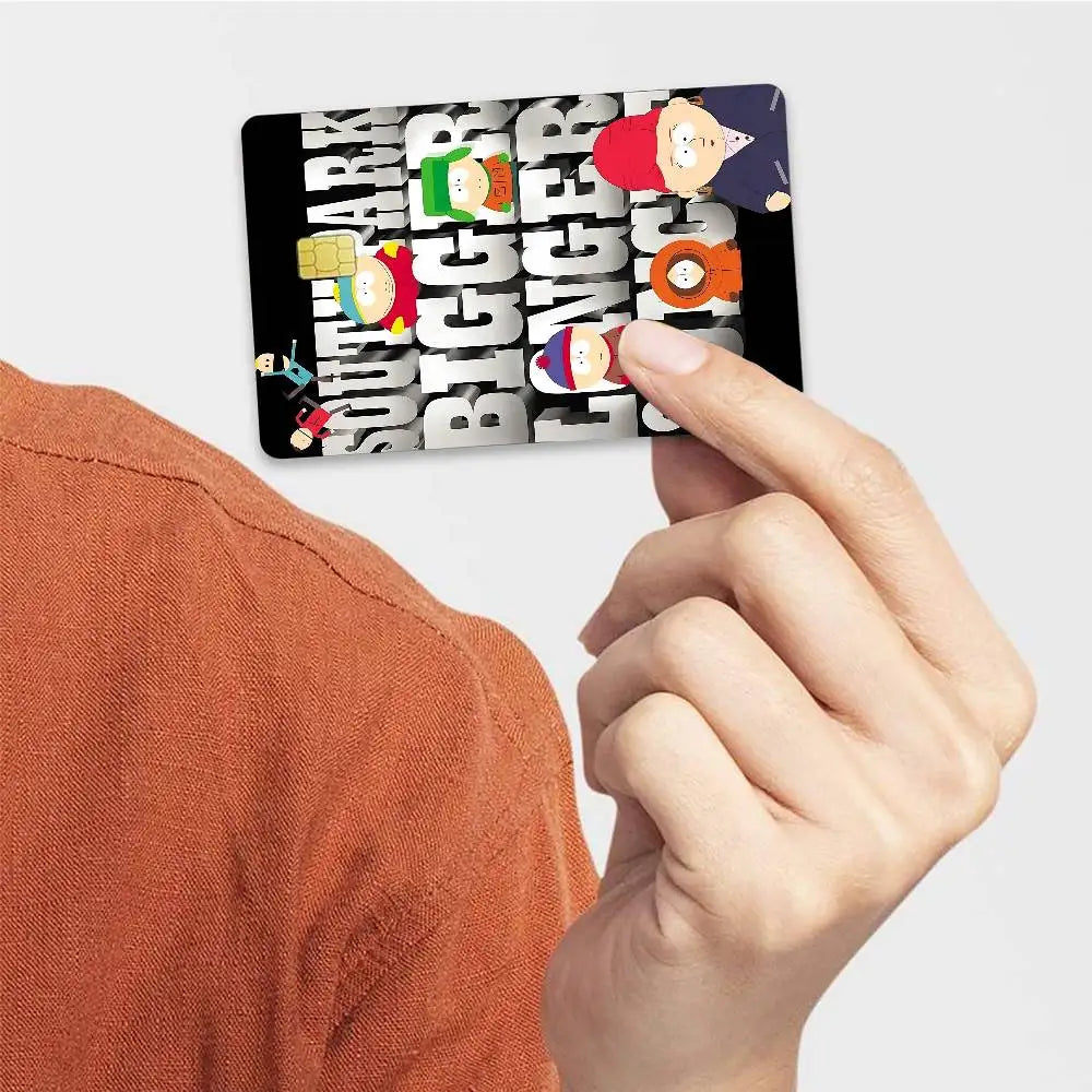 S-South Cartoon Park Credit Card Skin Stickers For VISA Bank Card Transportation Card Waterproof Sticker Anti-scratch Women