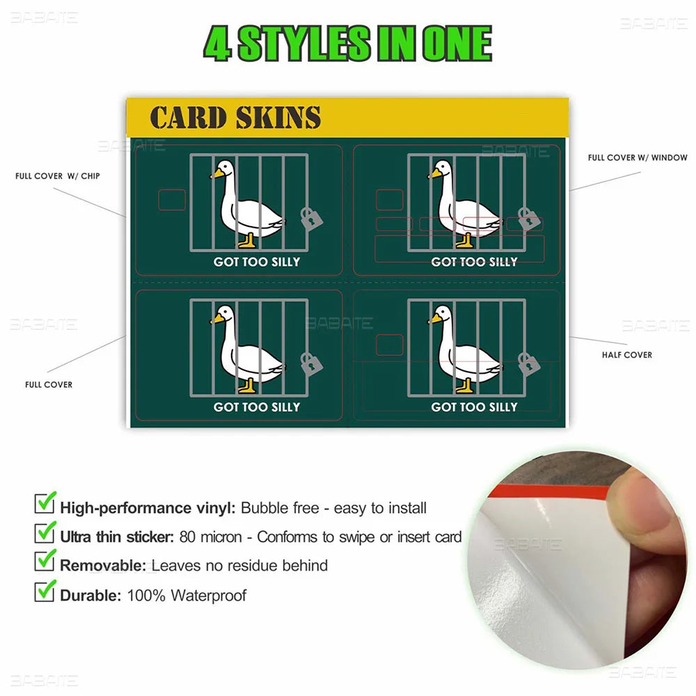 S-South Cartoon Park Credit Card Skin Stickers For VISA Bank Card Transportation Card Waterproof Sticker Anti-scratch Women