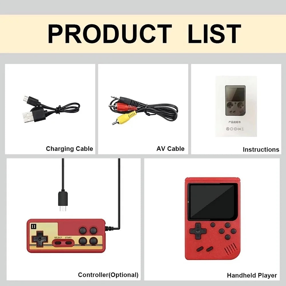 5 Colors Retro Classic Video Game Console Portable Mini Handheld 8-Bit 3.0 Inch LCD Kids Game Player Built-in 400 Games Consola