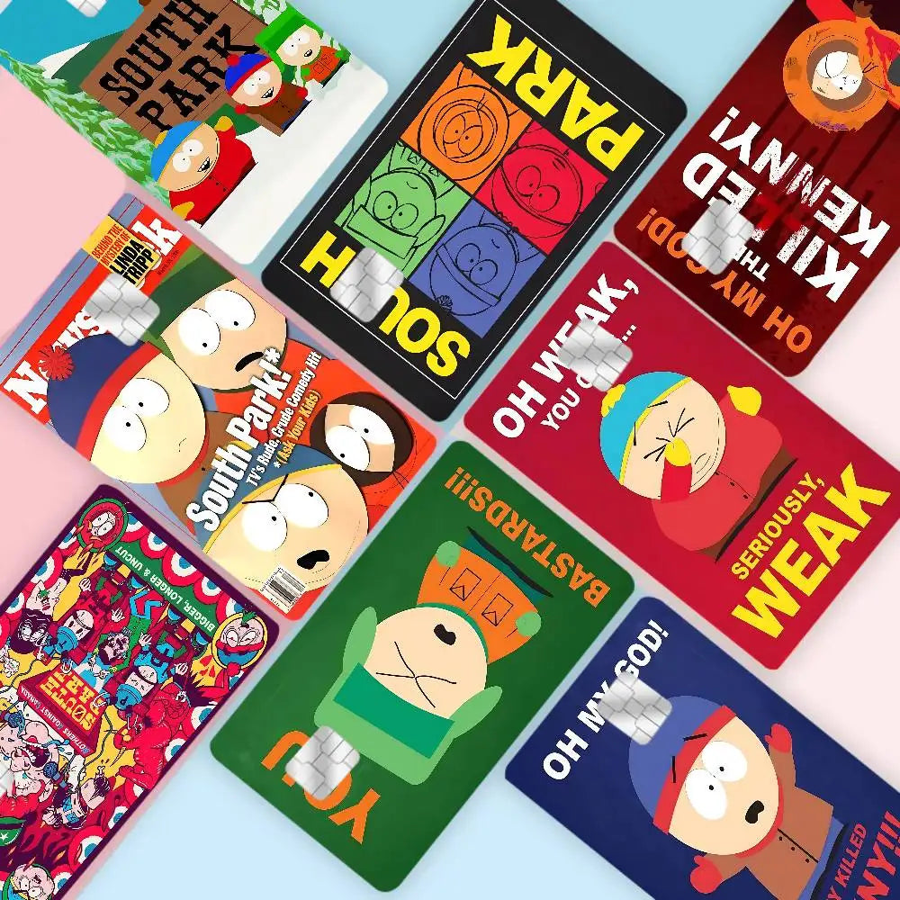 S-South Cartoon Park Credit Card Skin Stickers For VISA Bank Card Transportation Card Waterproof Sticker Anti-scratch Women