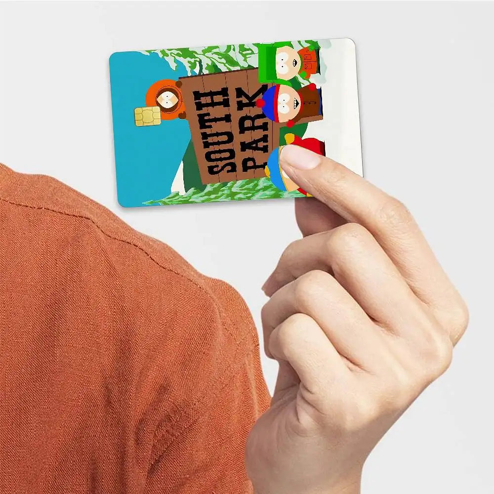 S-South Cartoon Park Credit Card Skin Stickers For VISA Bank Card Transportation Card Waterproof Sticker Anti-scratch Women