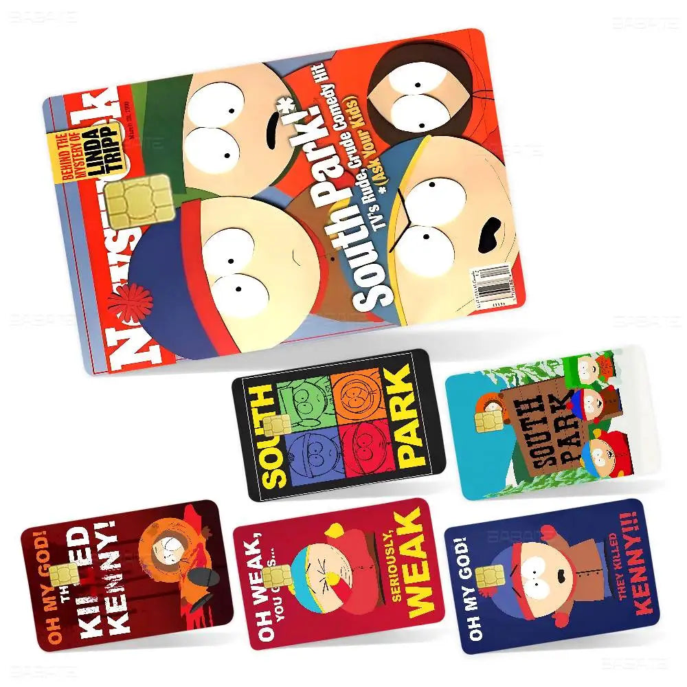 S-South Cartoon Park Credit Card Skin Stickers For VISA Bank Card Transportation Card Waterproof Sticker Anti-scratch Women