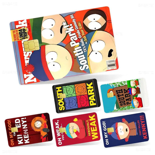 S-South Cartoon Park Credit Card Skin Stickers For VISA Bank Card Transportation Card Waterproof Sticker Anti-scratch Women